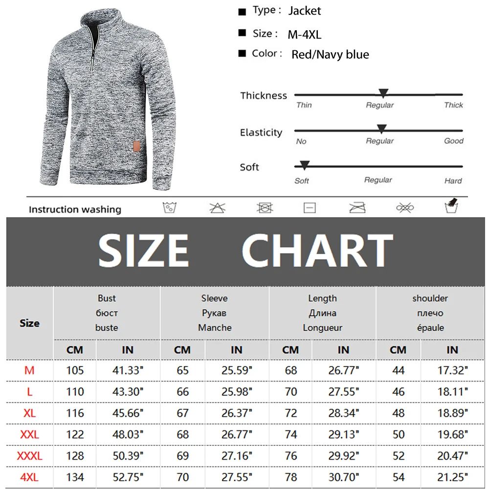 Premium Men Sweatshirt Half Zipper Pullover, Thicker Spring/Autumn Turtleneck Hoody for Outdoor Wear