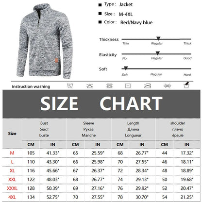 Premium Men Sweatshirt Half Zipper Pullover, Thicker Spring/Autumn Turtleneck Hoody for Outdoor Wear