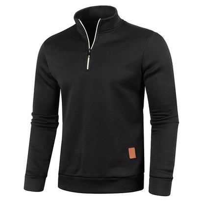 Premium Men Sweatshirt Half Zipper Pullover, Thicker Spring/Autumn Turtleneck Hoody for Outdoor Wear