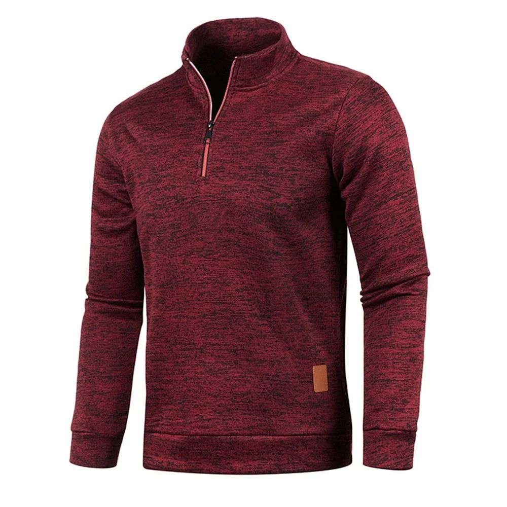 Premium Men Sweatshirt Half Zipper Pullover, Thicker Spring/Autumn Turtleneck Hoody for Outdoor Wear