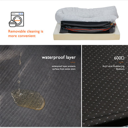 Orthopedic Dog Bed with Memory Foam, Removable Waterproof Washable Cover & Sofa Bolsters