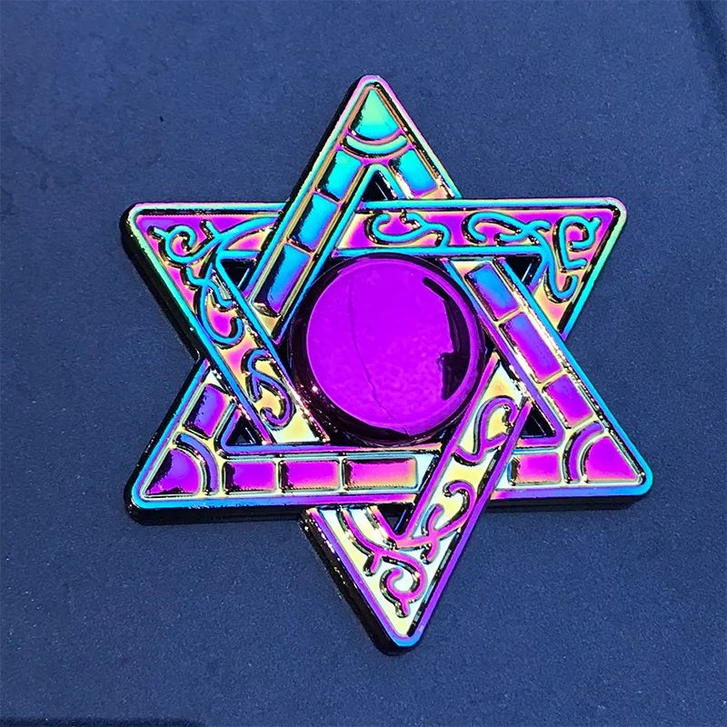 Rainbow Fidget Metal Spinner, Colorful High Speed Finger Hand Spinner for Stress & Anxiety Relief, Fidget Toy for Adult