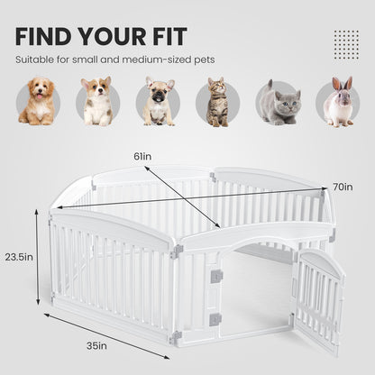 Dog Playpen Safe & Secure Indoor/Outdoor Pet Fence, Folding & Portable Play Yard for Small to Medium Dogs