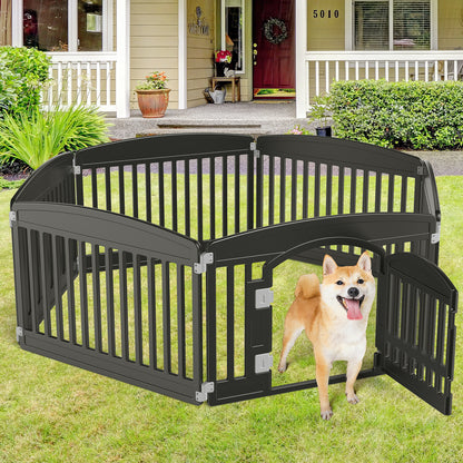 Dog Playpen Safe & Secure Indoor/Outdoor Pet Fence, Folding & Portable Play Yard for Small to Medium Dogs