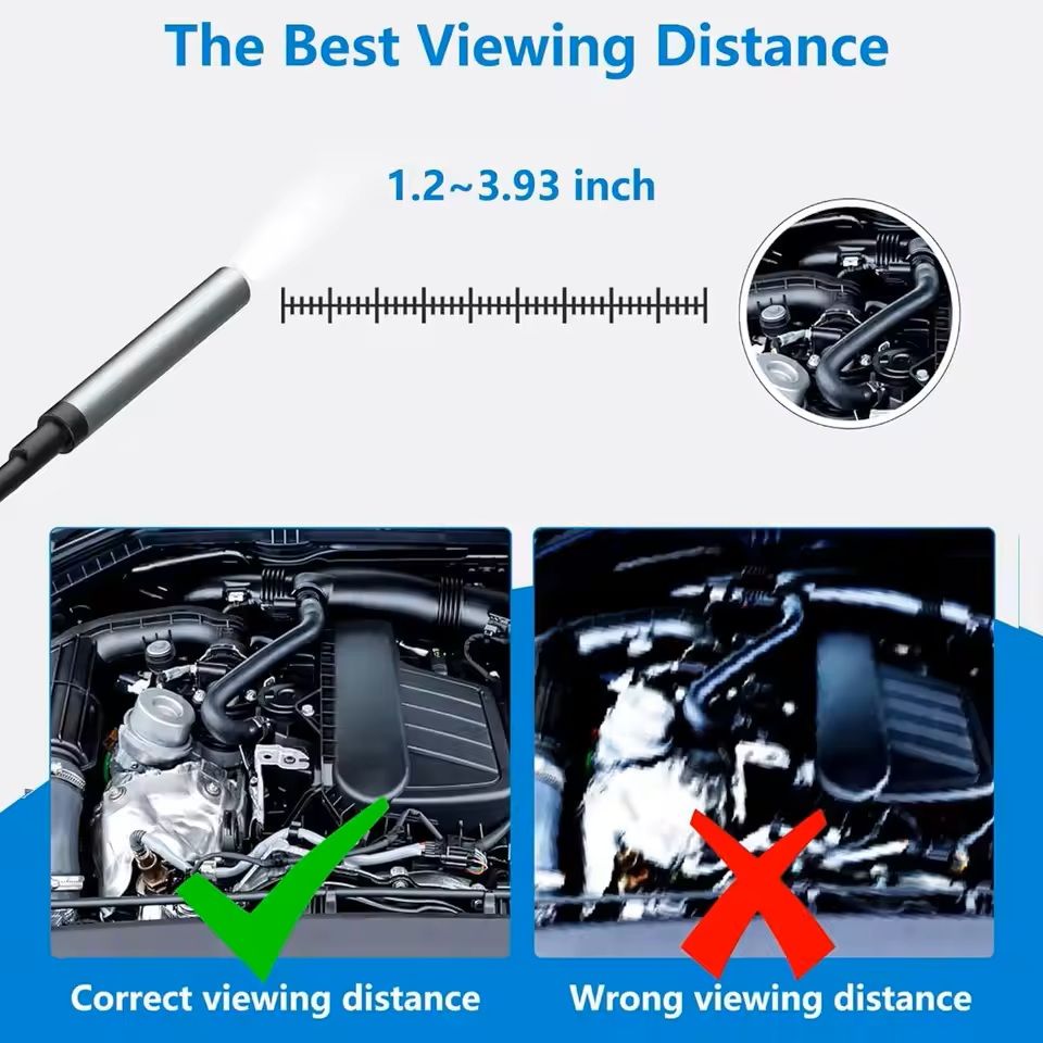 HD Waterproof Industrial Endoscope Camera for iOS with Flexible Cable (1m–10m)