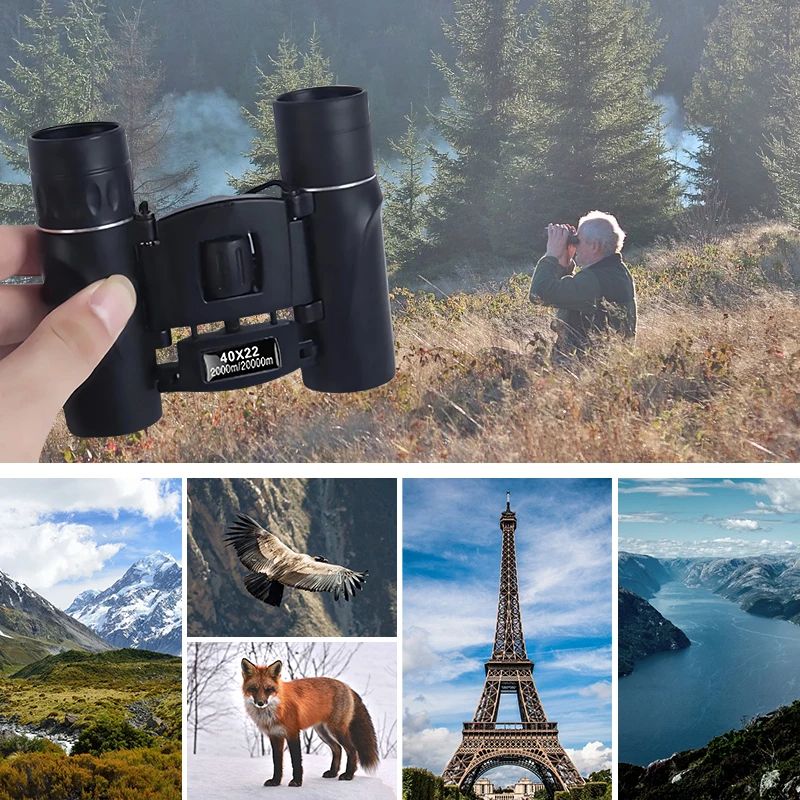 HD Powerful Binoculars Folding Long Range Mini Telescope with FMC Optics for Outdoor Hunting, Camping & Travel