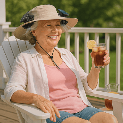 Outdoor Solar Wide Brimme Sun Hat With Fan