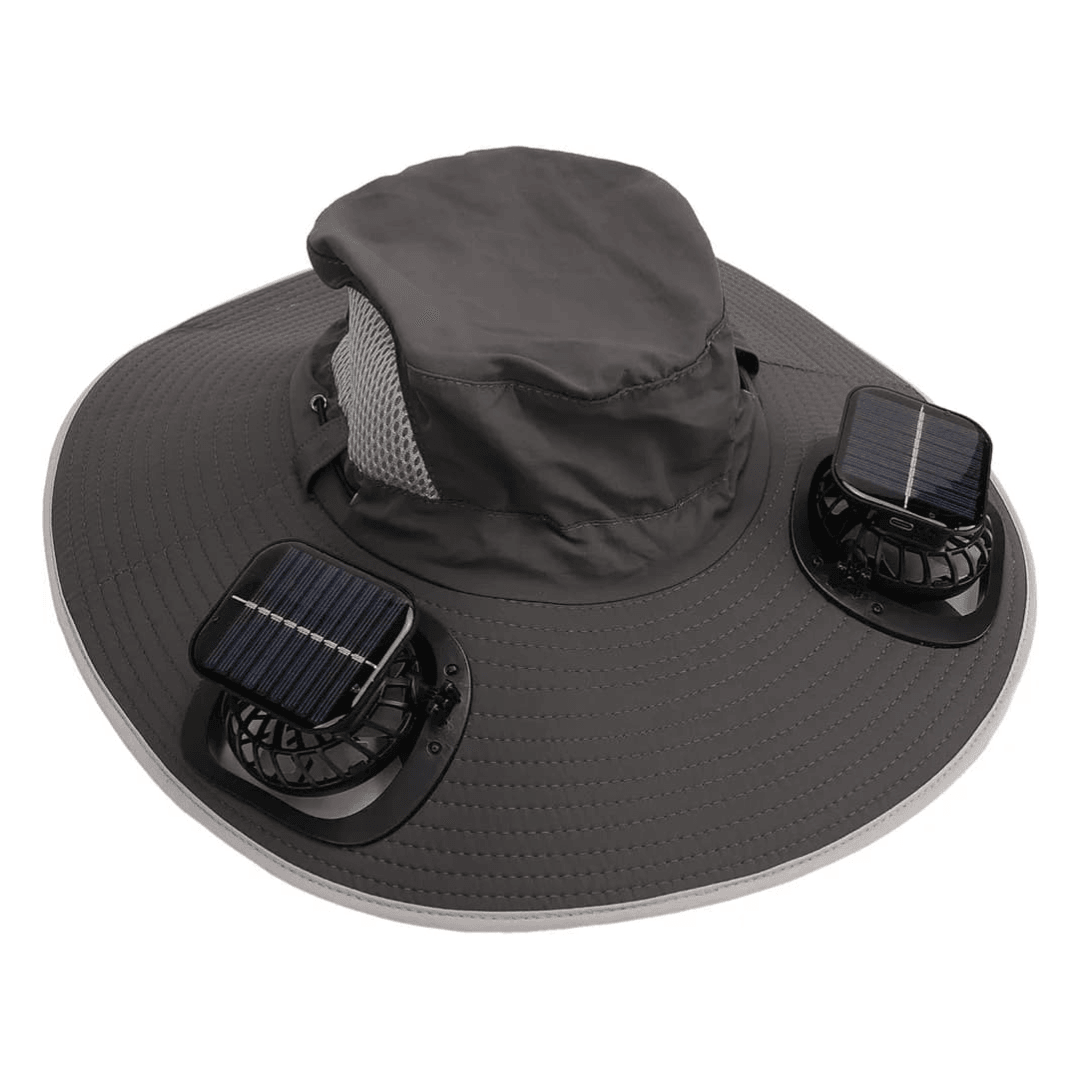 Outdoor Solar Wide Brimme Sun Hat With Fan