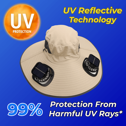 Outdoor Solar Wide Brimme Sun Hat With Fan