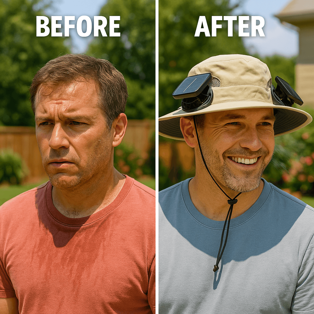 Outdoor Solar Wide Brimme Sun Hat With Fan