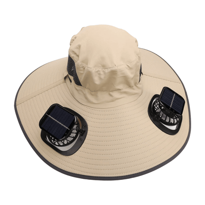 Outdoor Solar Wide Brimme Sun Hat With Fan