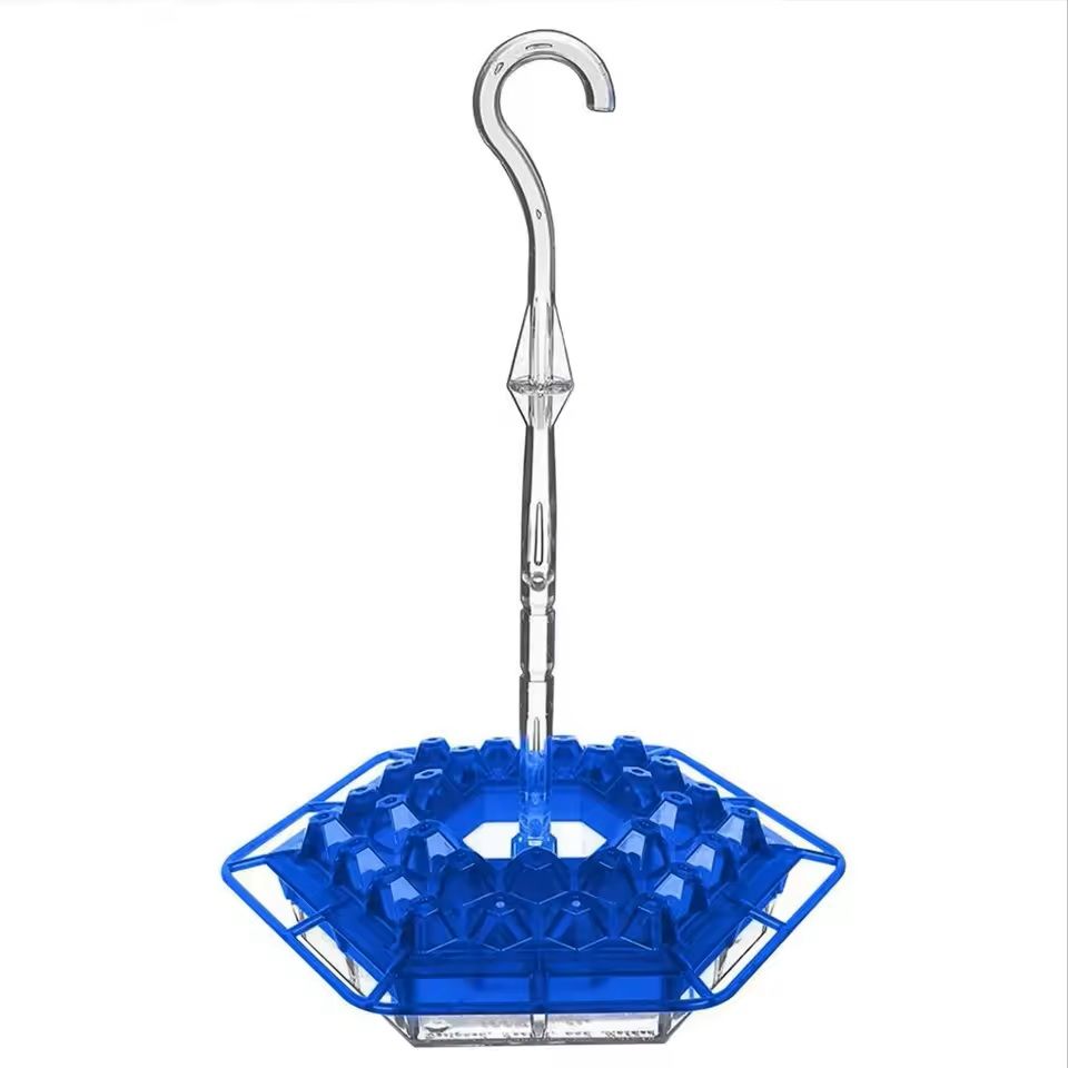 Hexagonal Hanging Bird Feeder with Hook for Garden
