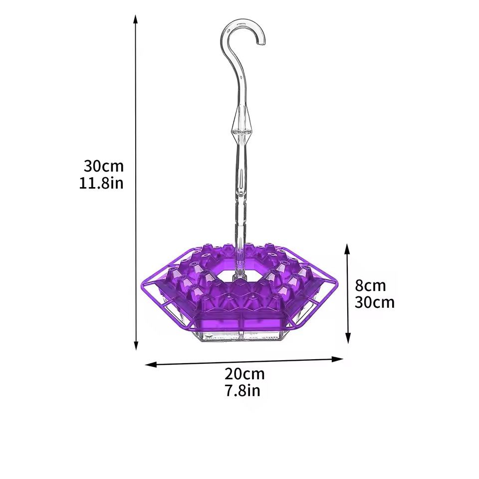 Hexagonal Hanging Bird Feeder with Hook for Garden