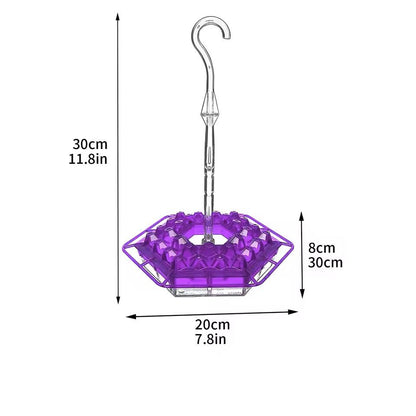 Hexagonal Hanging Bird Feeder with Hook for Garden