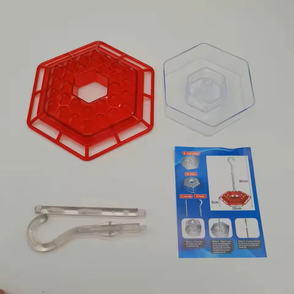 Hexagonal Hanging Bird Feeder with Hook for Garden