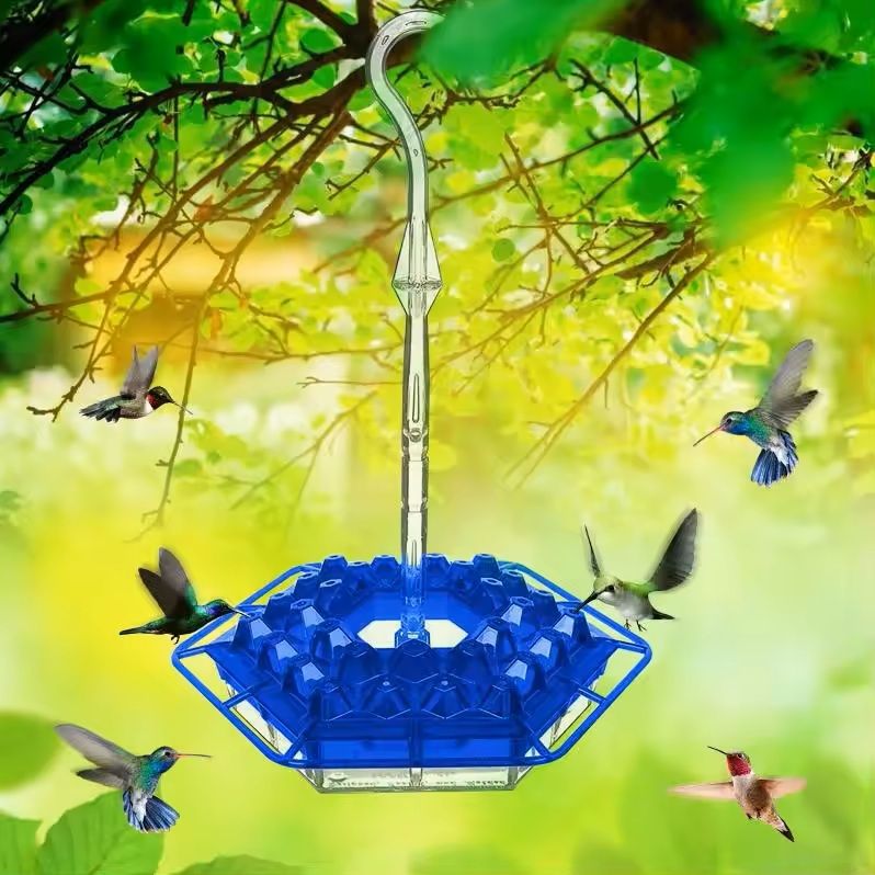 Hexagonal Hanging Bird Feeder with Hook for Garden