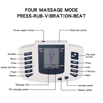 Full Body TENS Muscle Electrostimulator EMS Massage Device, Digital Meridian Acupuncture Therapy Physiotherapy Machine