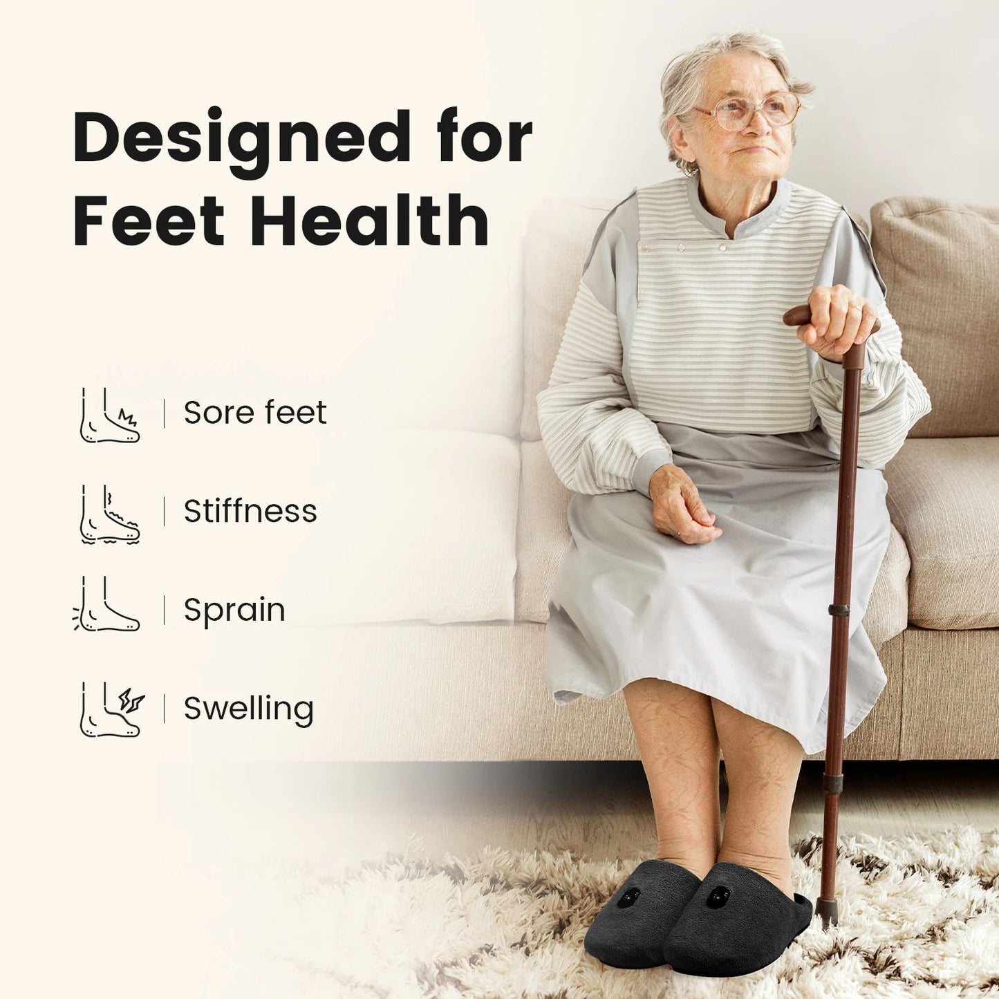 Rechargeable Red Light Therapy for Feet, Pulse Foot Therapy Device at Home for Inflammation & Itchiness Relief
