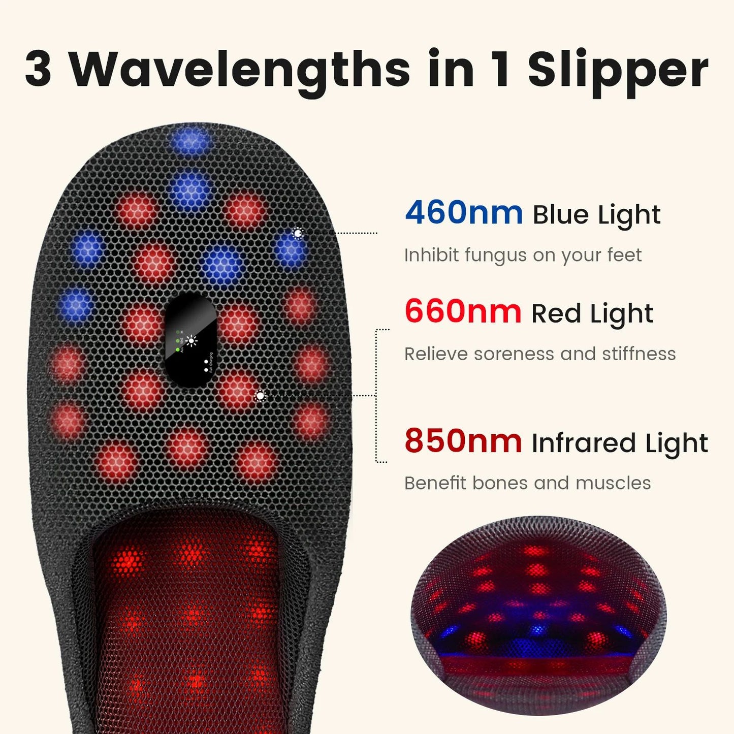 Rechargeable Red Light Therapy for Feet, Pulse Foot Therapy Device at Home for Inflammation & Itchiness Relief