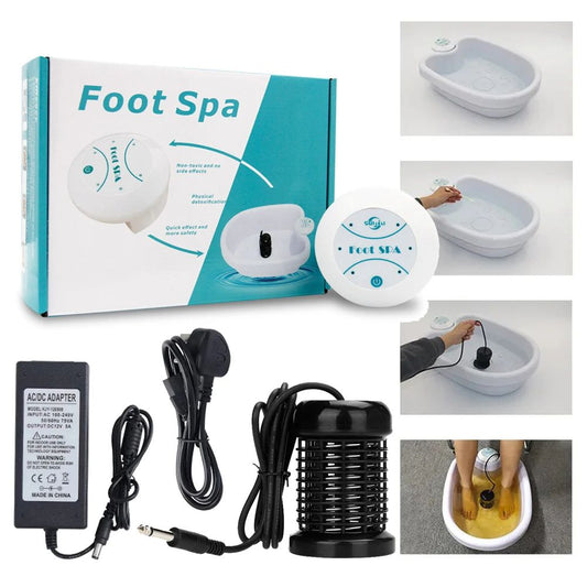 Ionic Detox Foot Spa Bath Machine with Massager, Foot Soak Detoxification System for Relieving Fatigue, Promoting Health