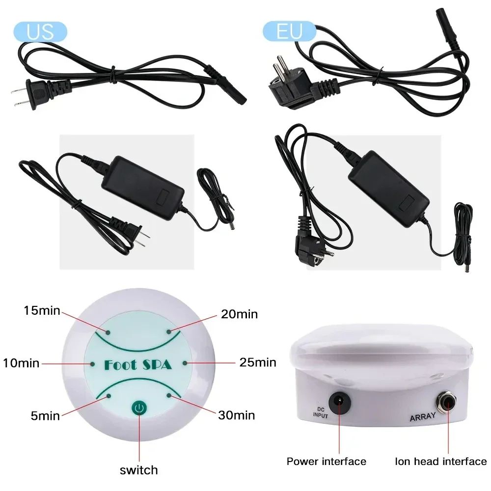 Ionic Detox Foot Spa Bath Machine with Massager, Foot Soak Detoxification System for Relieving Fatigue, Promoting Health