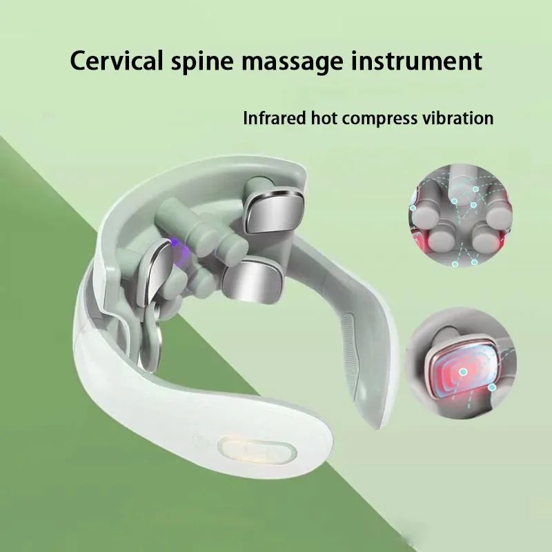 Neck Massager with Intelligent Charging Heating, Hot Pressing Magnetic Pulse Therapy Portable Fashionable for Multi User