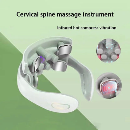 Neck Massager with Intelligent Charging Heating, Hot Pressing Magnetic Pulse Therapy Portable Fashionable for Multi User