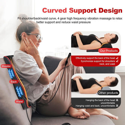 Shoulder Neck Back Massager Pillow Shiatsu Kneading Trapezius Massage with Cervical Traction for Car, Home Office Relief