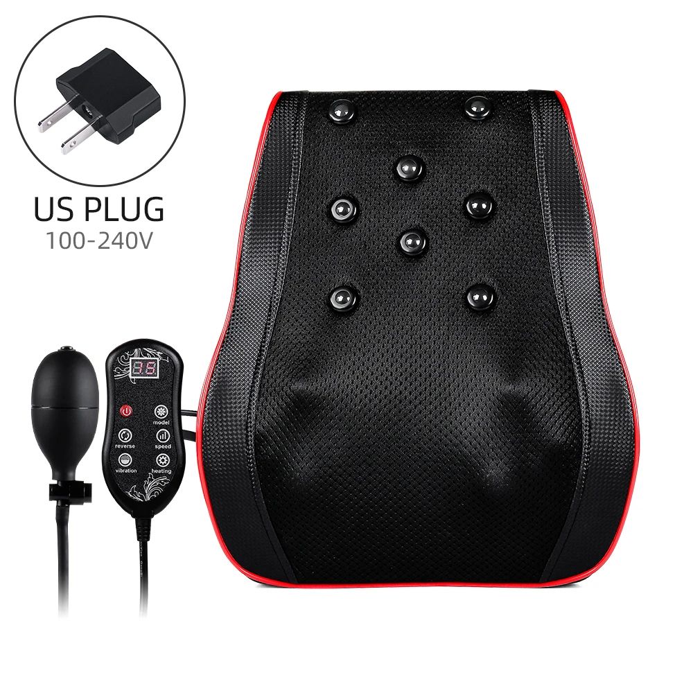 Shoulder Neck Back Massager Pillow Shiatsu Kneading Trapezius Massage with Cervical Traction for Car, Home Office Relief