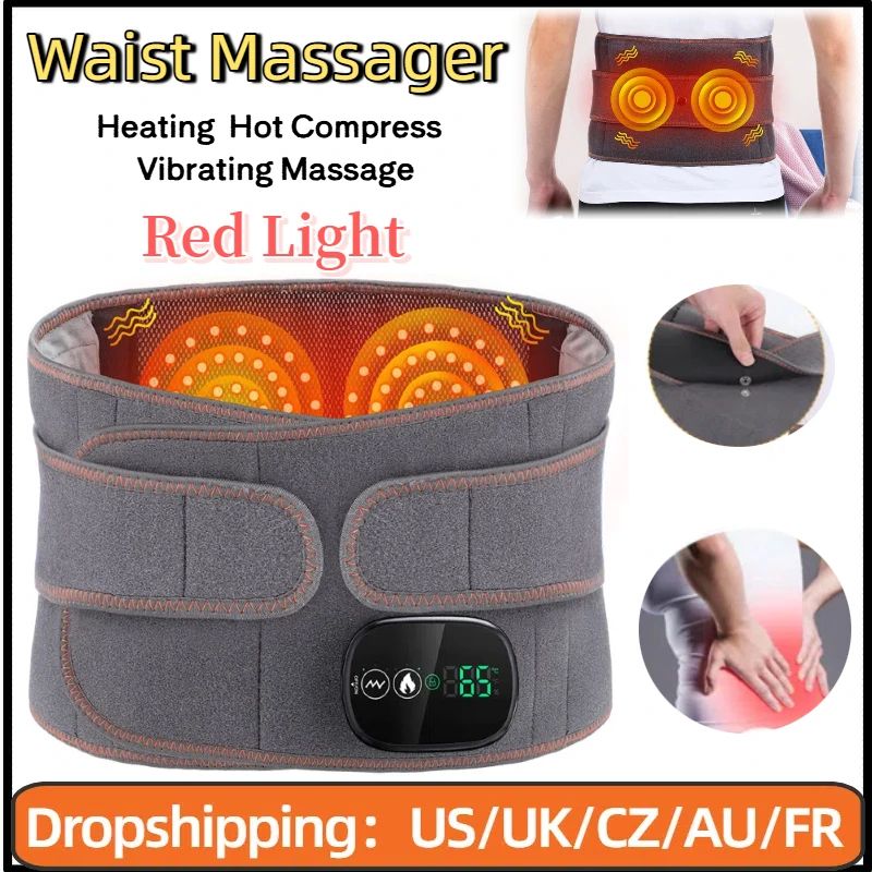 Inflatable Waist Belt with Heated Vibration Massage Decompression Posture Correction Support with Airbag Technology