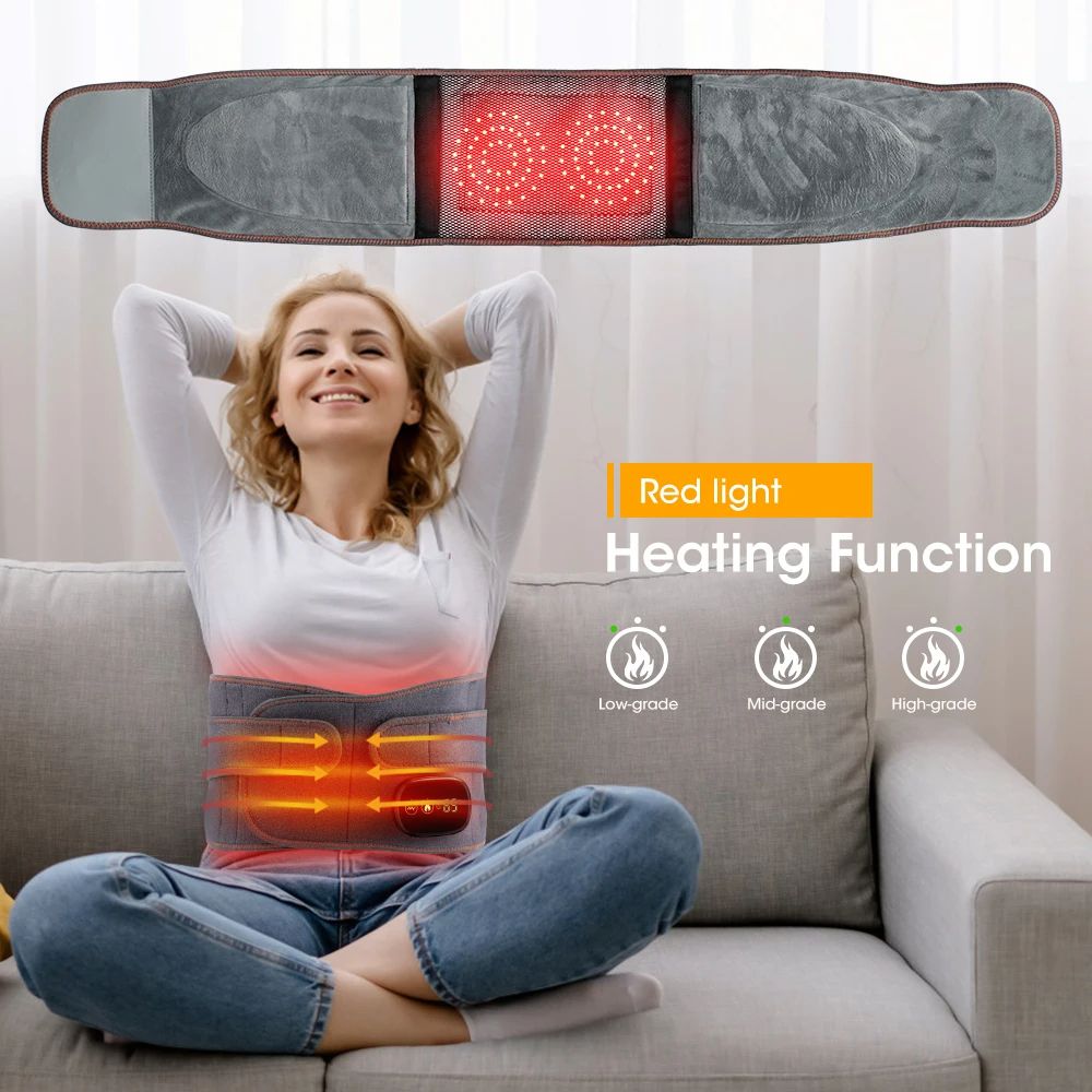 Inflatable Waist Belt with Heated Vibration Massage Decompression Posture Correction Support with Airbag Technology