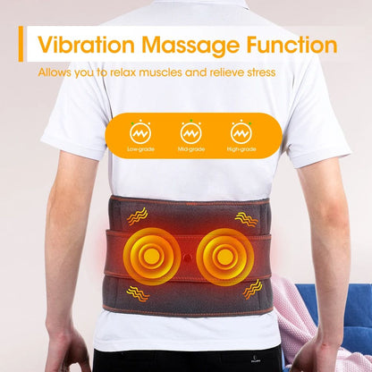 Inflatable Waist Belt with Heated Vibration Massage Decompression Posture Correction Support with Airbag Technology