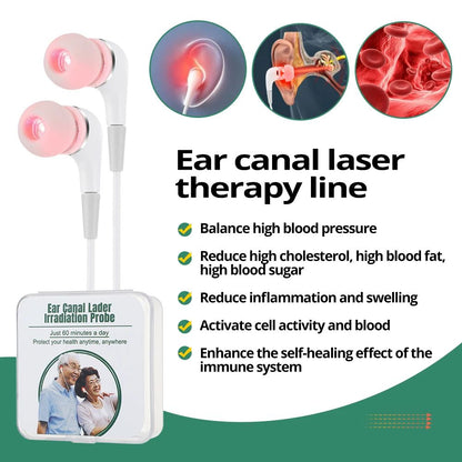 Tinnitus Ear Laser Therapy Device Red Light Irradiation for Otitis Media, Hypertension, Diabetes & Earplugs