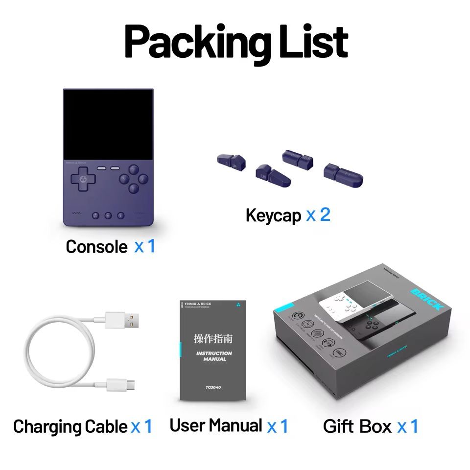 Trimui Brick Handheld Gaming Console with HD IPS Display Portable Retro Game Console
