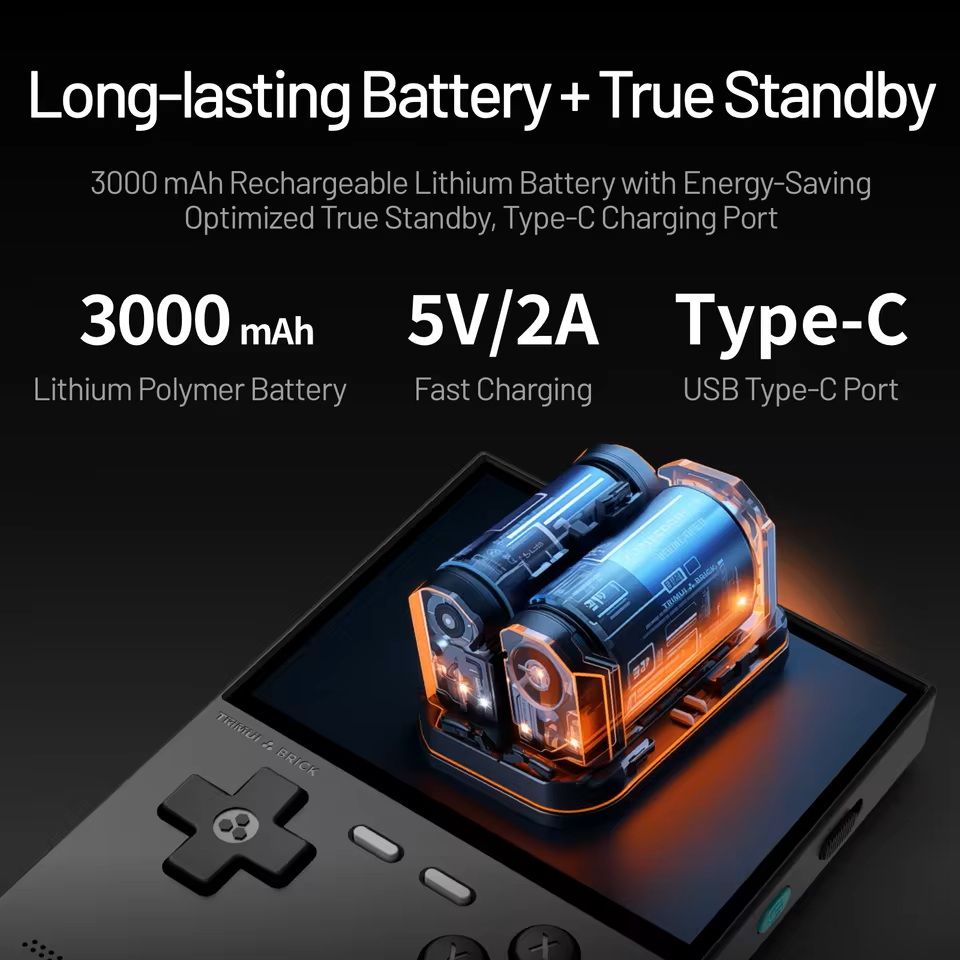 Trimui Brick Handheld Gaming Console with HD IPS Display Portable Retro Game Console