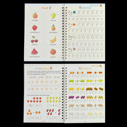 Sank Magic Practice Copybook Pen Reusable Writing Book for Kids | Preschool Calligraphy English Version with Free Wiping