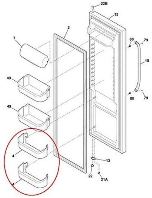 Clear Door Bin Shelf Bucket, Compatible Frigidaire Refrigerator
