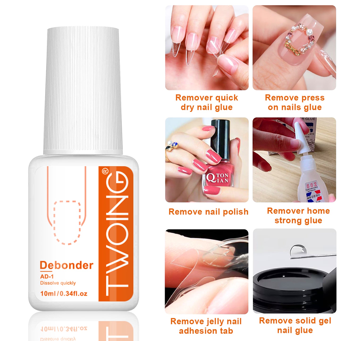 Super Strong Nail Glue for Acrylic & Press On Nails, Quick Lasting Adhesion for Fake Nails & Tips