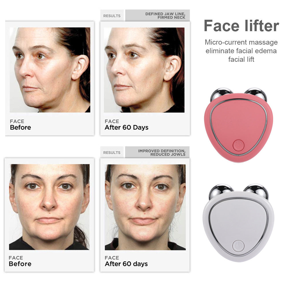 Microcurrent Roller Massager, Portable EMS Beauty Device for Facial Lifting, Swelling Reduction & Skin Rejuvenation