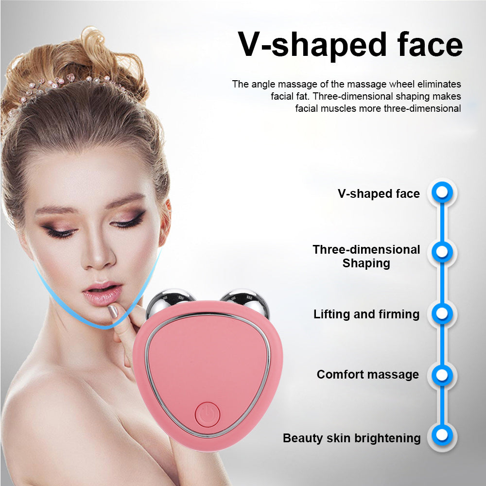 Microcurrent Roller Massager, Portable EMS Beauty Device for Facial Lifting, Swelling Reduction & Skin Rejuvenation
