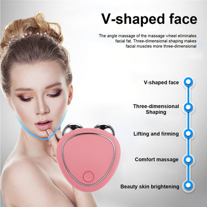 Microcurrent Roller Massager, Portable EMS Beauty Device for Facial Lifting, Swelling Reduction & Skin Rejuvenation