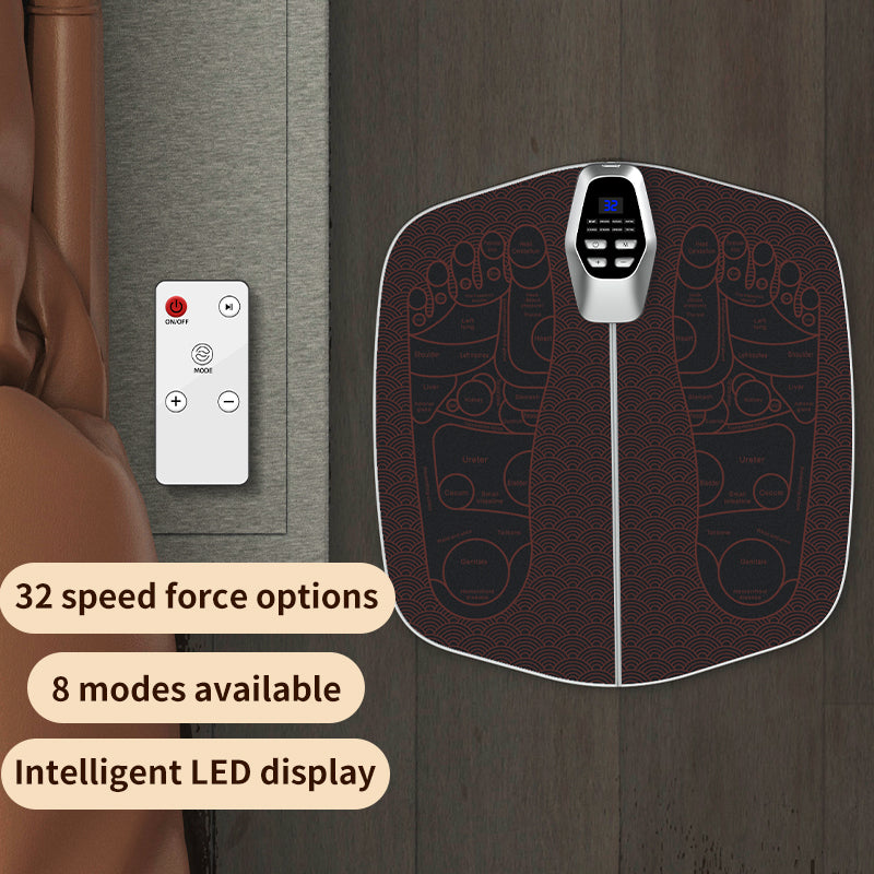 EMS Foot Massager Pad with USB Recharge, Control Muscle Stimulation, Acupoints Massage for Improves Blood Circulation