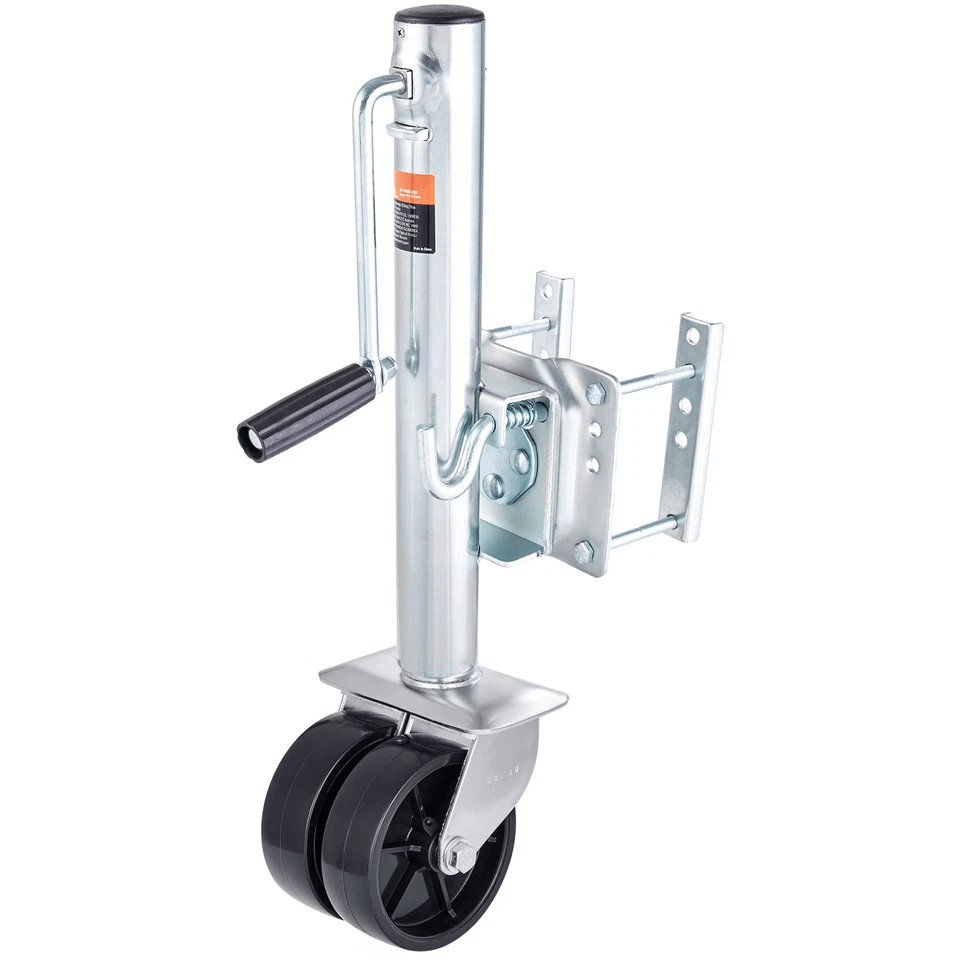 Trailer Jack for Boats & RVs, VEVOR Manual Swing Up Jack with PP Wheels & Detachable Handle