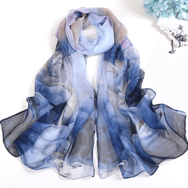 Floral Summer Beach Scarf for Women – Lightweight Silk Shawl Wrap for Sun Protection & Style
