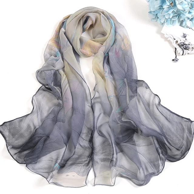 Floral Summer Beach Scarf for Women – Lightweight Silk Shawl Wrap for Sun Protection & Style