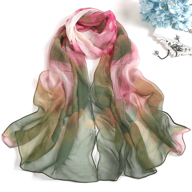 Floral Summer Beach Scarf for Women – Lightweight Silk Shawl Wrap for Sun Protection & Style