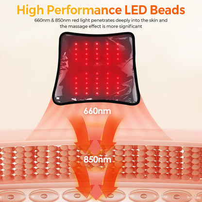 Wireless Electric Infrared Knee Pad Support Brace, Thermal Light Heating Vibration Massager for Back, Waist & Leg Joint