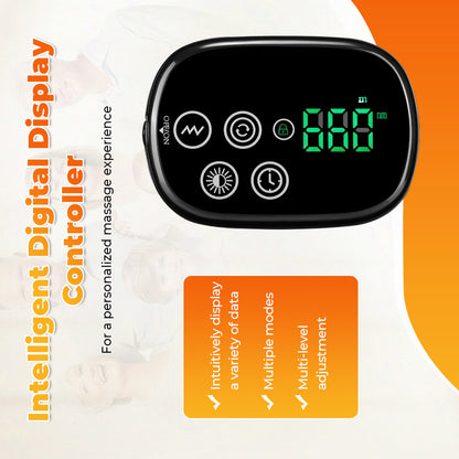 Wireless Electric Infrared Knee Pad Support Brace, Thermal Light Heating Vibration Massager for Back, Waist & Leg Joint