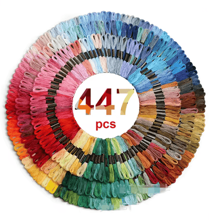 Multicolor Embroidery Floss Set – 50 to 447 Cotton Threads for Cross Stitch, DIY Crafts & Sewing Projects
