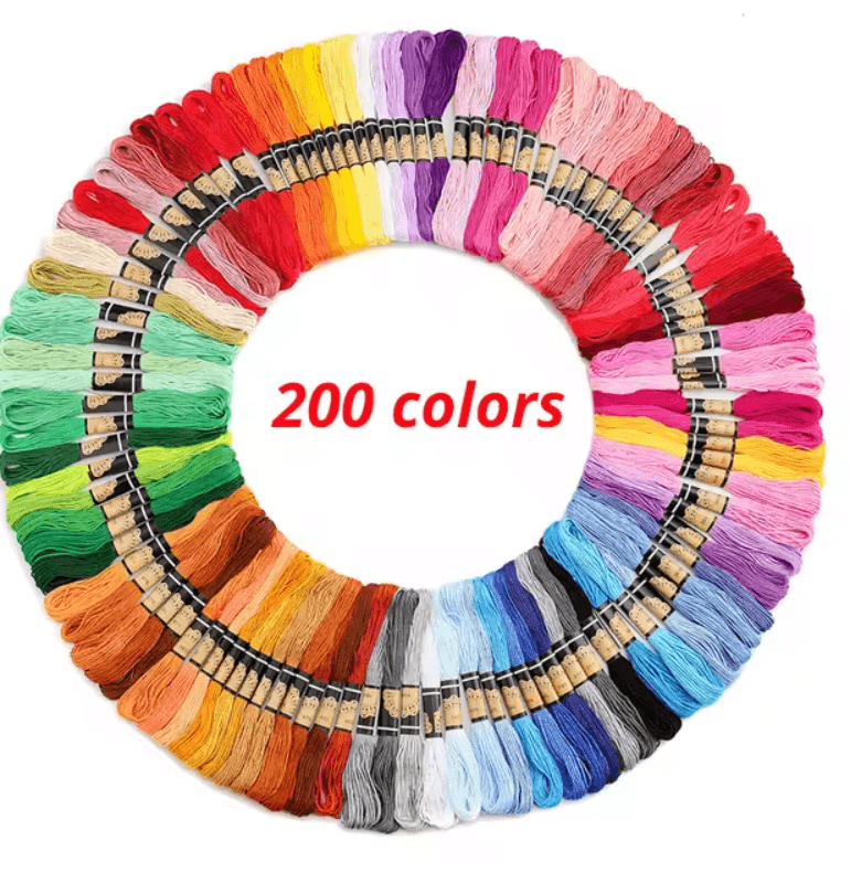 Multicolor Embroidery Floss Set – 50 to 447 Cotton Threads for Cross Stitch, DIY Crafts & Sewing Projects